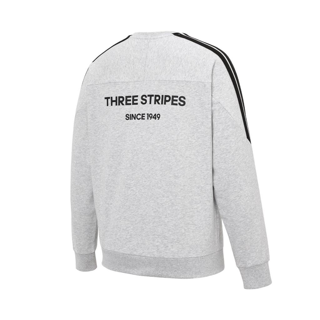 Adidas Pohodlná Módní Pruhovaná Všestranná Mikina s Dlouhým Rukávem Unisex Mikina Světle Šedá KA2564
