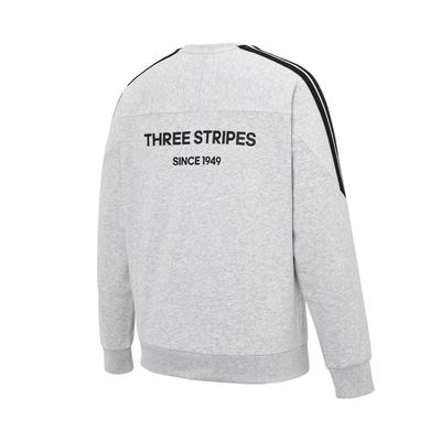 adidas Bequemes Modisches Gestreiftes Vielseitiges Langarm-Sweatshirt Unisex-Sweatshirt Hellgrau KA2564