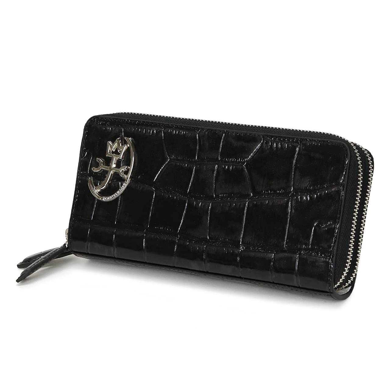 

Round zipper long wallet with coin purse 2 rooms Gypse 023624 Black [Castelbajac] чорний