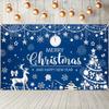2D Blue Christmas with Snowflakes and Stars Photography Background