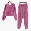 Trendy Golden Velvet Hoodie Set for Women: Fashionable Autumn/Winter Slimming Two-Piece Sportswear