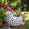 Vaso de Flor Frango Pintado em Forma de Frango Desenho Animado Resina Pequeno Recipiente para Plantas Decoração de Jardim Vaso para Suculentas Casa