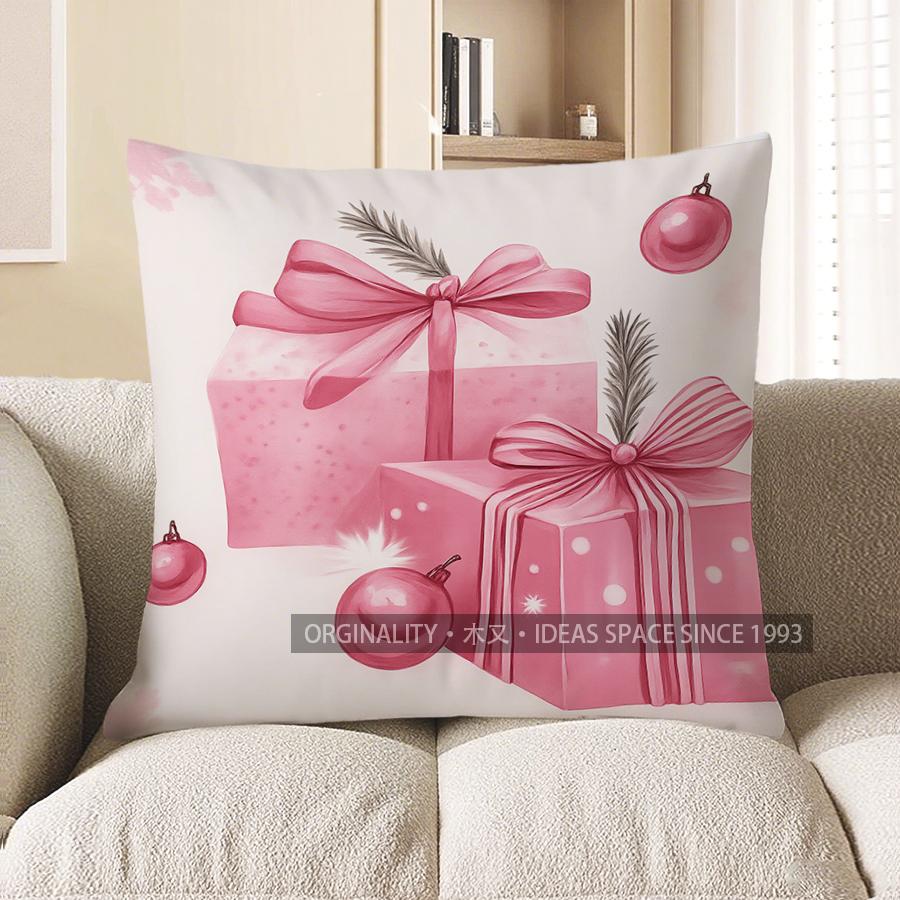 Home Decor Cute Santa Claus Pillow Cover For Festive Look Pattern Cushion Cover Suitable For Sofa Bedroom Car Pillow Cover