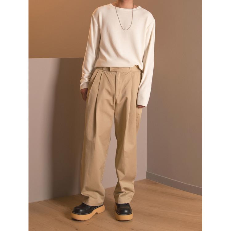 Anteulegteu Wide Chino Pants Beige