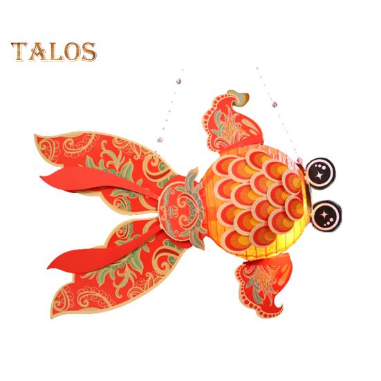 Goldfish Lantern DIY Assembly Handheld Lantern for Kids Battery Powered Chinese Traditional Lantern for Mid-Autumn Festival Spring Festival