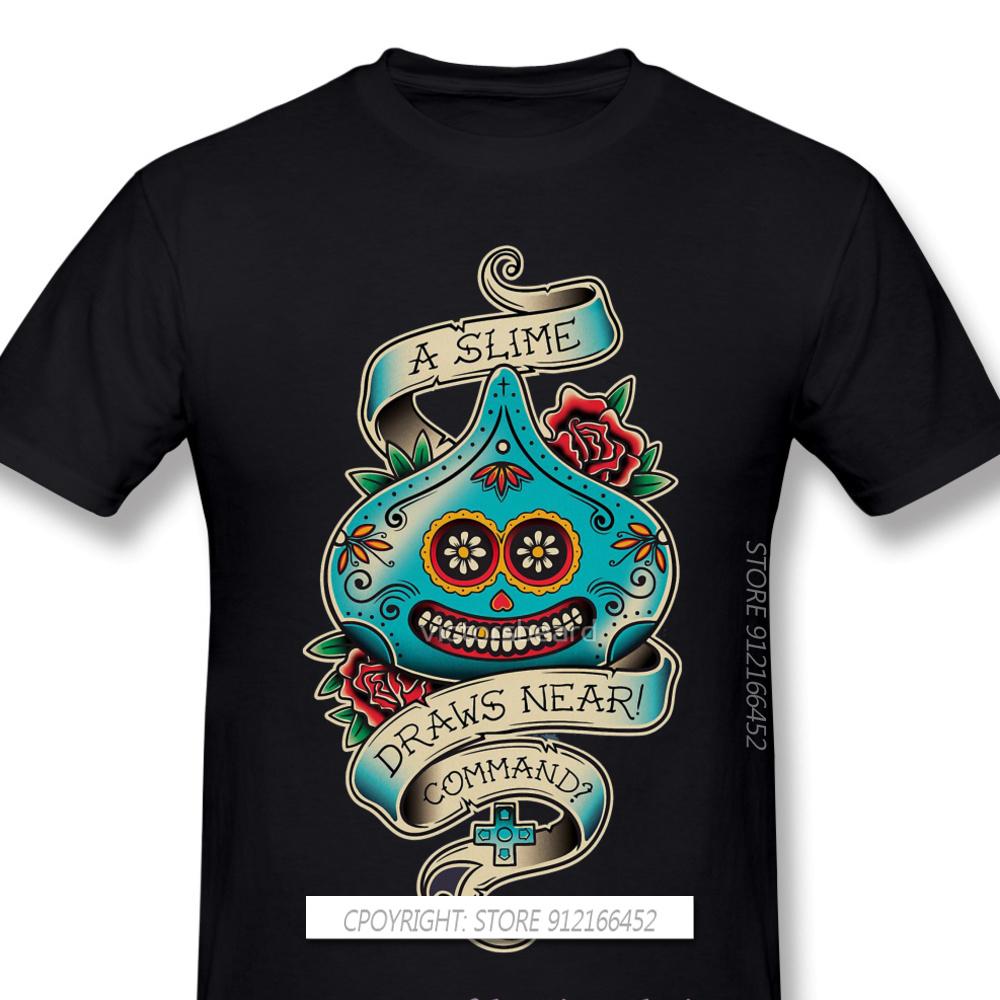 

Dragon Quest Funny Anime Manga 2021 Popular New Arrival T-Shirts Slime De Los Muertos Unique Design O-Neck Cotton For Men - M... S разноцветный