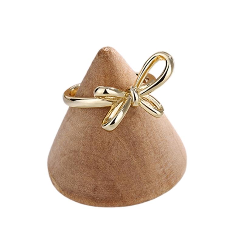 Fashionable Ribbon Bows Rings Women Temperament Butterfly-Knot Rings Female Cubic Adjustable Open Rings Embellishment