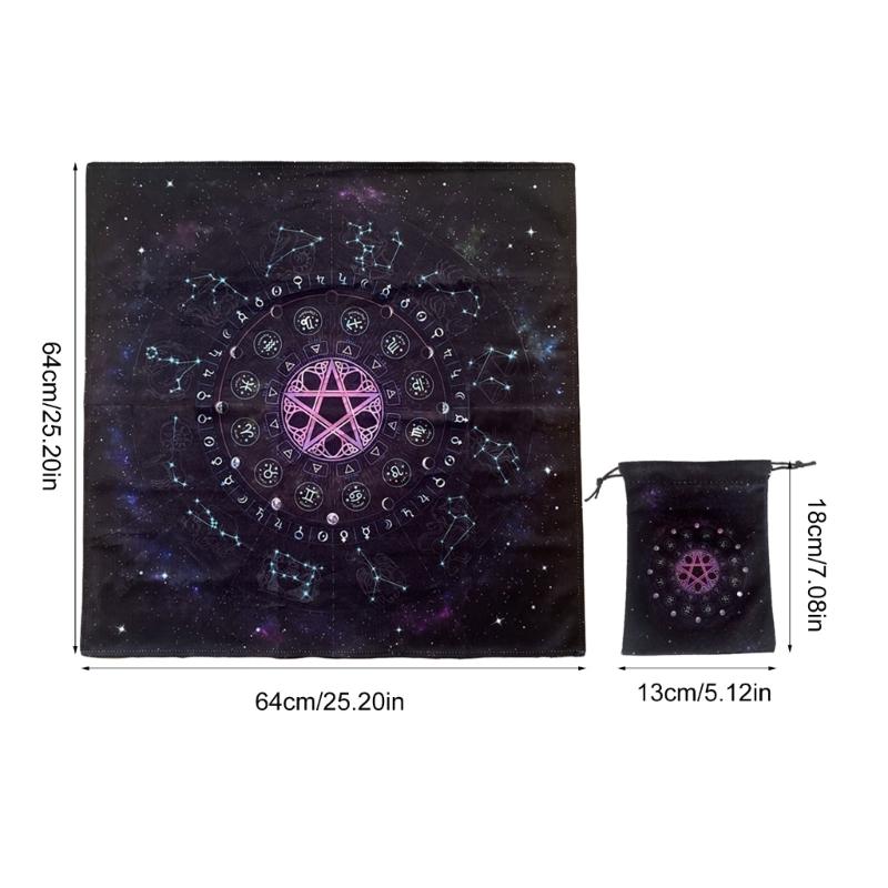 Astrology Tarot Table Altar Cloth Metaphysical Board Game Mat Pendulums Divinations Altar Tablecloth Board Game Card Pad