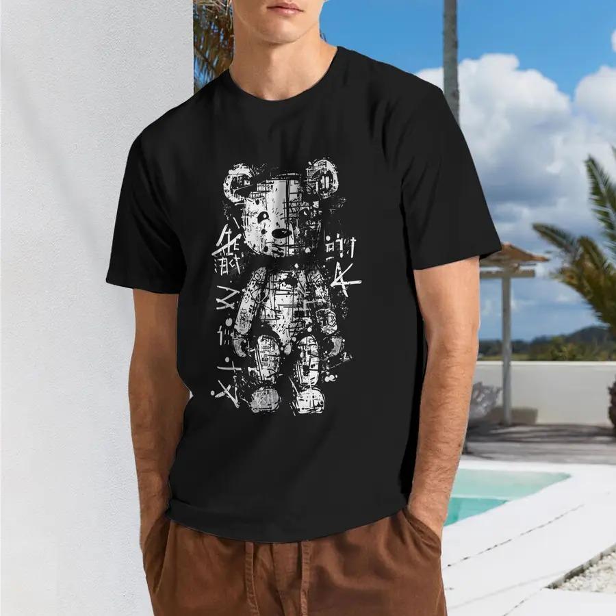

Bear Painting Art Drawing Text Graphic Anime T-Shirt - Graphic Shirts for Men Male Tshirt Graphic T Shirts Vintage Graphic Te... S разноцветный