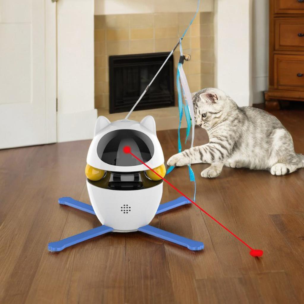 Cat Toys Indoor Electric Toy with Ball and Feather Automatic Chasing Exercise Toy Usb Rechargeable, Smart Interactive Cat Toy