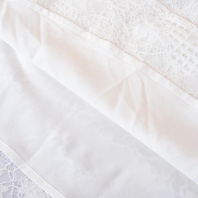 Sukienka damska plus size jesień 2023 francuska biała koronkowa sukienka z rękawami 3/4, długość midi