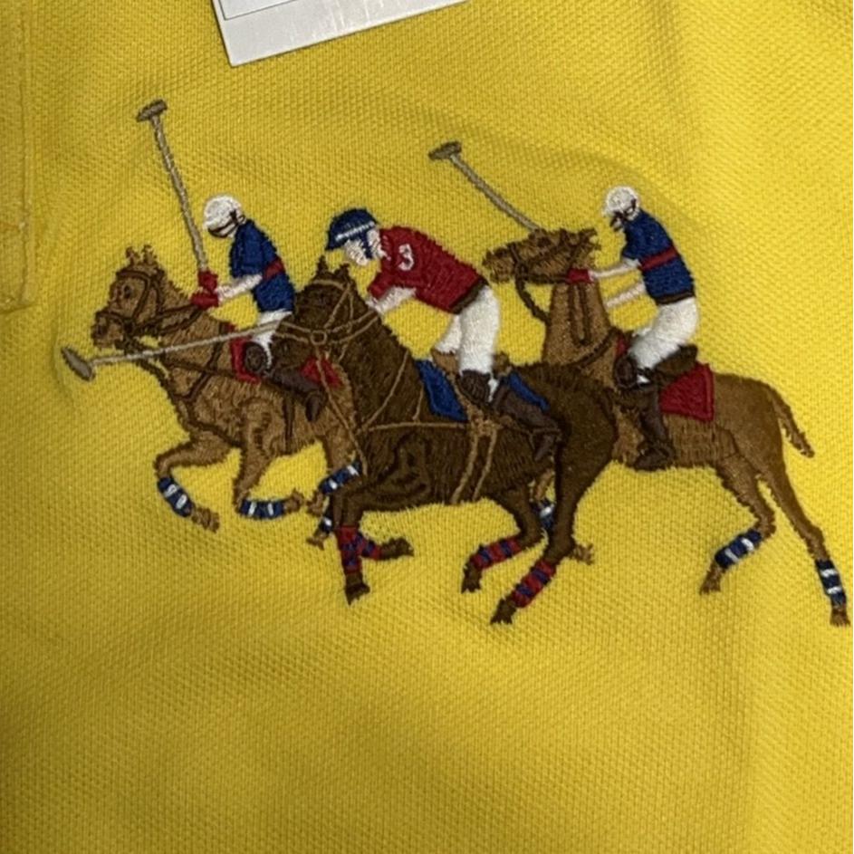 Polo Ralph Lauren Solid Color Logo Embroidered Short Sleeve Polo Shirt Men tops Yellow MNPOKNI1N821568