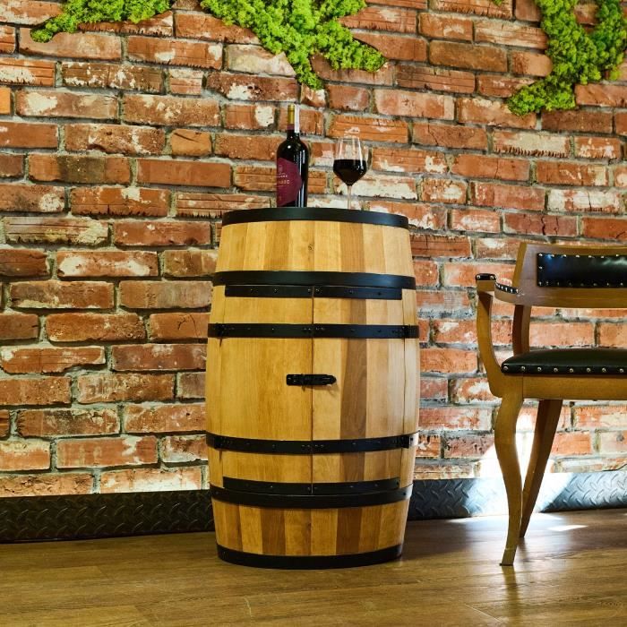 Casier à vin - Creative Cooper - Tonneau en bois - 80x50 cm - Chêne - Vintage