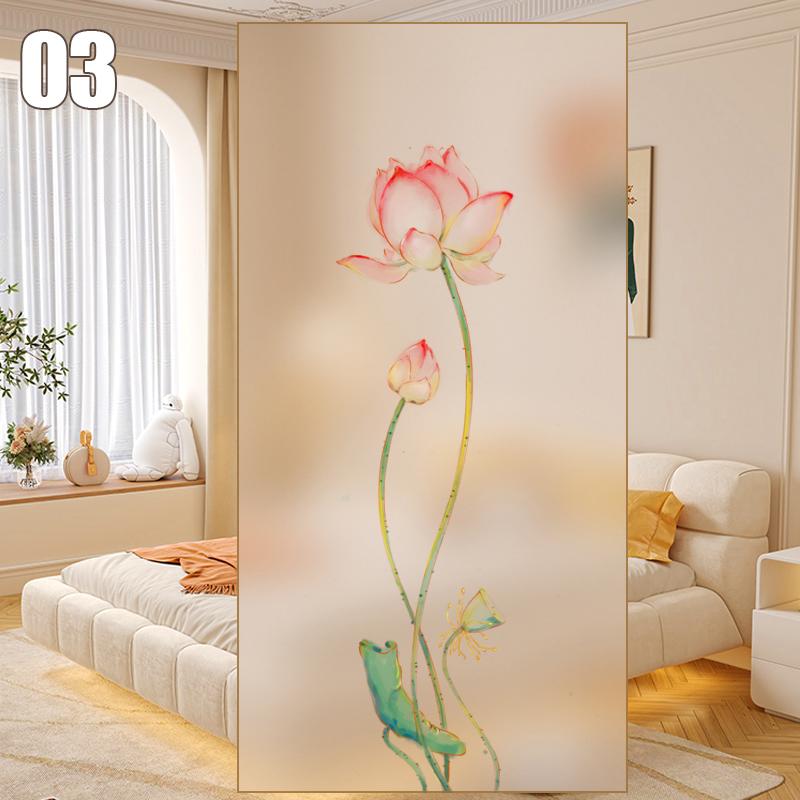 Chinese Bamboo Forest Wall Sticker Living Room Decor Static Self-adhesive Glass Door Window Privacy Film Anti Peeping Decal