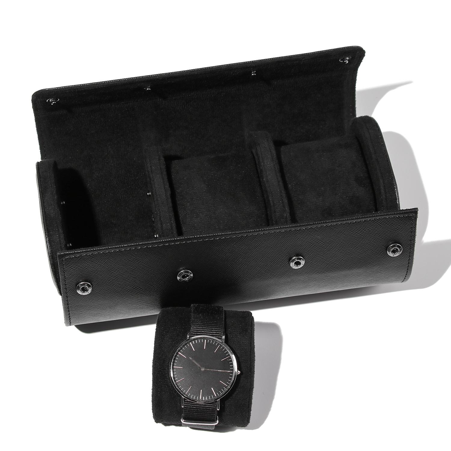 

Портативные съемные подушки для хранения 3 часов, рулон часов, дорожный футляр, чехол для часов, органайзер из искусственной кожи