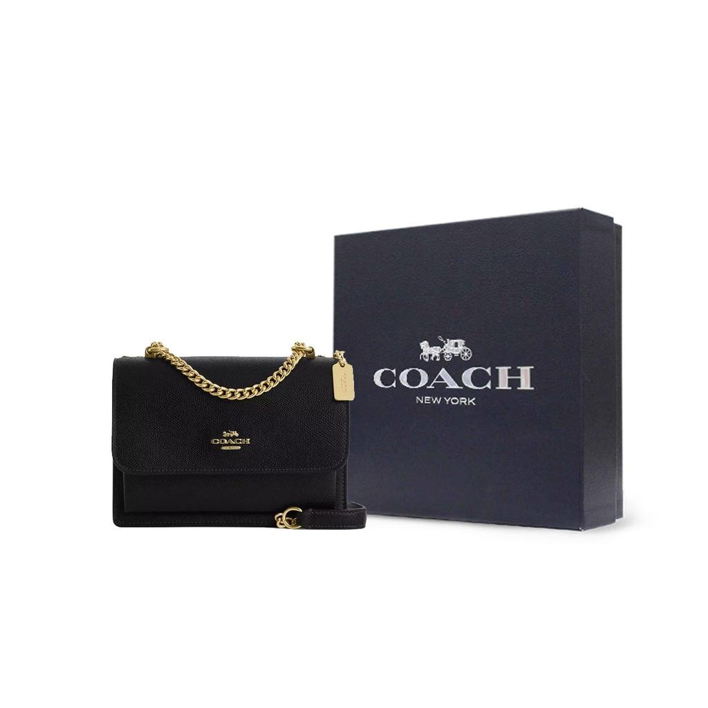 Coach Claire 18 Chain Strap Snap Closure Leather Shoulder Bag Small Women shoulder bag Black CZ987-IMBLK