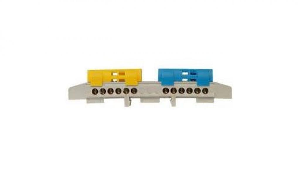 Terminal Block for 2x6-Track Rail, Split Blue/Yellow, Th35 Ip20 E.4176