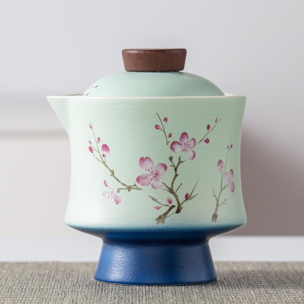 Merchandise Forbidden City Cover Bowl Kung Fu Tea Set Household High Foot Small Tea Bowl Literati Travel Tea Set Business Gift Set