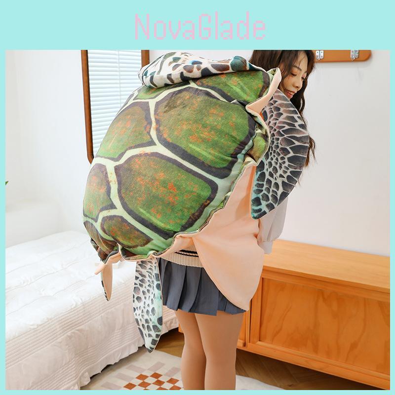 Almofada de Pelúcia Casco de Tartaruga Única e Adorável, Brinquedo de Pelúcia Vestível para Relaxamento Aconchegante