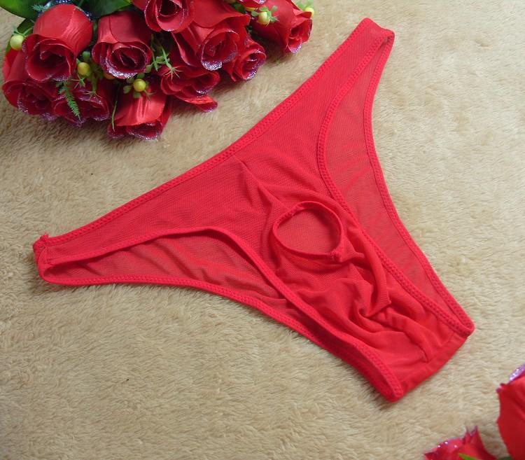 Men's Sexy See-Through Mesh Underwear: High Elasticity JJ Triangle Thong and T-Pants