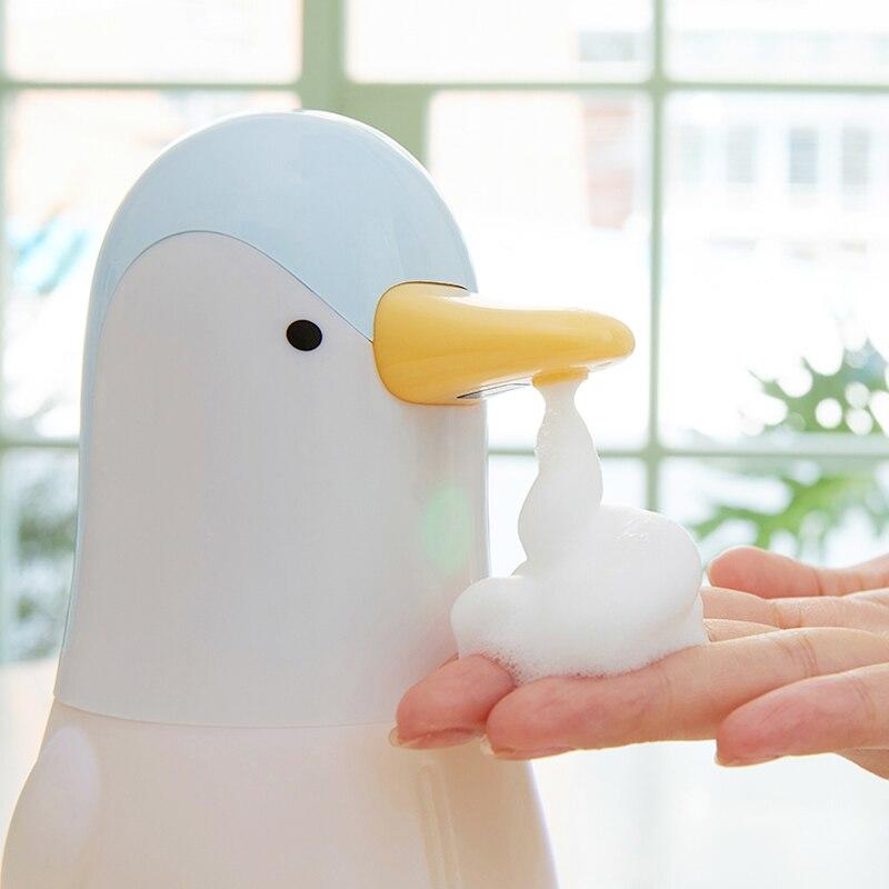 Pinguin Modell Klavier Seifenspender mit Infrarotsensor Schnelle Sensation Induktionsblasen USB-Akku für Küchengebrauch | Flüssigseifenspender