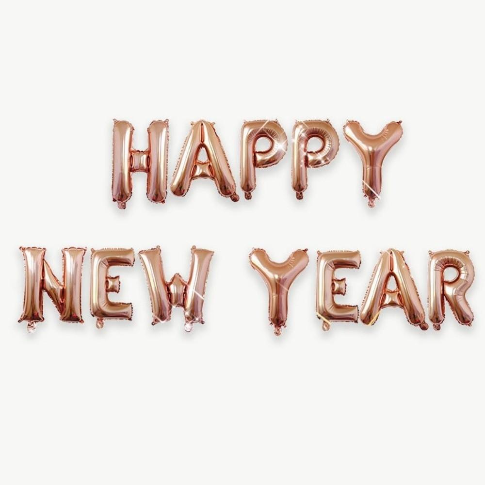 Happy New Year 2026 Alphabet Balloons Holiday Ornaments New Year Colorful Foil Balloons Inflatable Party Supplies