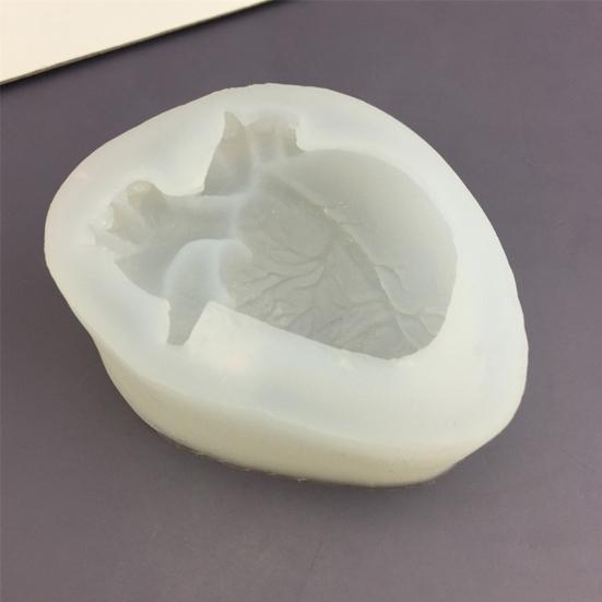 Silicone Brain & Heart Candle Mold Realistic Organ Shape Mold for Epoxy Resin Fondant Soap Easy-Release DIY Craft Mold