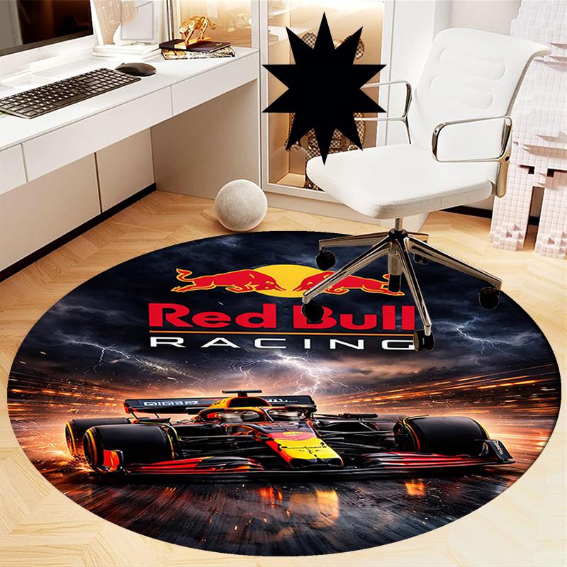 Racing Printed Round Rug Carpet Chair Rug Area Rug Entryway Doormats,for Office Chair Living Room Bedroom Kitchen Room.