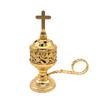 Vintage Metal Cross Incense Burner Indoor Sandalwood Burner Hollow Charcoal Incense Burner Ornament Home Church Decoration