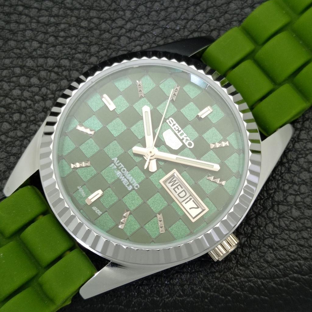 AUTOMATIC VINTAGE SEIKO 5 REFURBISHED JAPAN MENS GREEN DIAL WATCH A440378-9 Sk-a440378-1