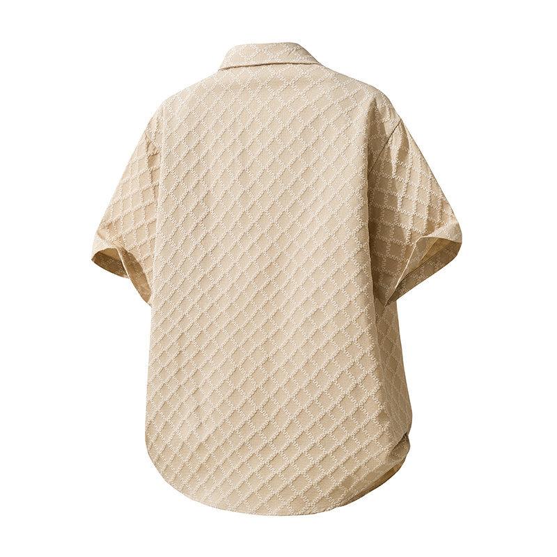 2026 New Model Loose Casual Turn-down Collar Half-sleeve Men's Shirt