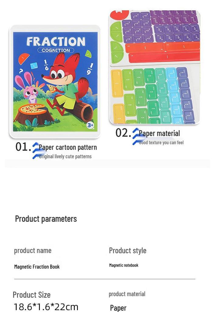 Score Cognition Magnetic Book: Educational Fraction and Thinking Exercises for Primary School Children