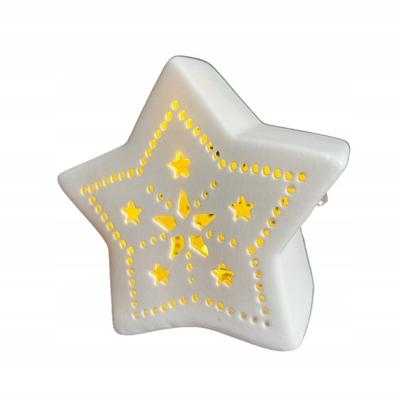 Ceramic Lamp Star White LED 9 Cm Ideenwelt