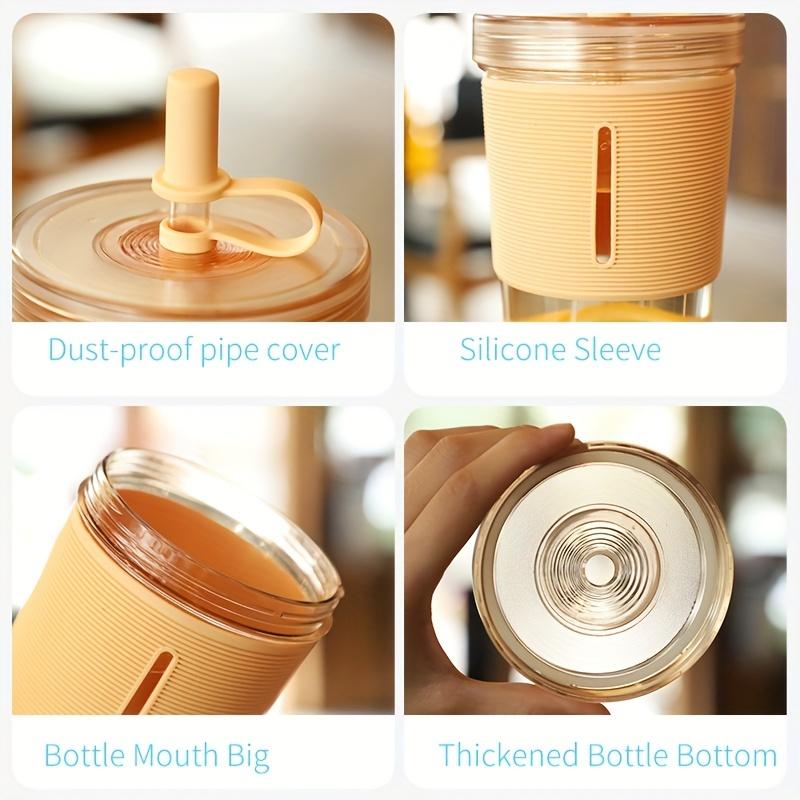 1pc 710Ml/24Oz Large Capacity Coffee Cup | Plastic High Temperature Resistant Sports Water Bottle, Reusable Cups with Straws