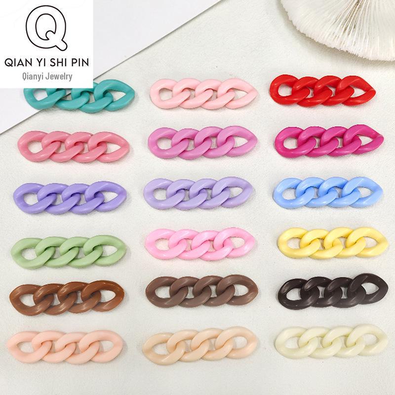 Catena Acrilica 17x23mm Colore Solido Opaco per Gioielli Fai-da-Te e Accessori per Capelli