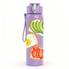 1PC Toast Egg Breakfast Print 750ml Color Plastic Sports Water Bottle Leakproof Flip Straw Lid Suitable for Sports Office Home Use