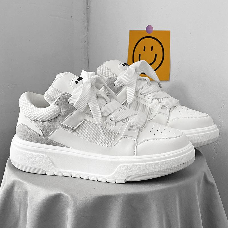 

Мужские дышащие кеды на платформе, мужская обувь McQueen, повседневная обувь, спортивная обувь, модные классические ретро хлебные туфли 39 белый