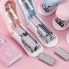 Cartoon mini stapler set, portable small office stapler, stationery supplies, back-to-school season, holiday gift