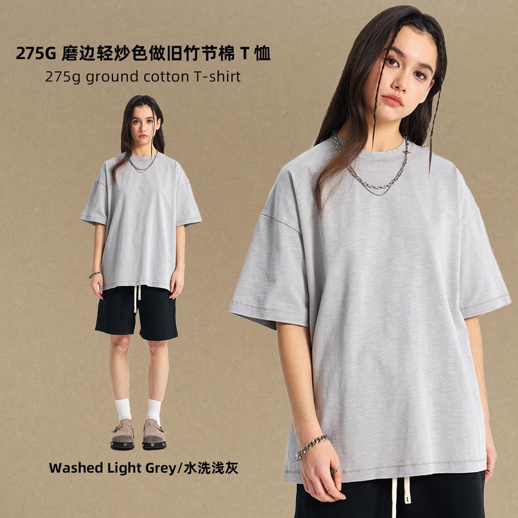 275 GSM 100% Cotton Washed T-Shirt Customized Pattern Print Men's Tees Personalised T-Shirt
