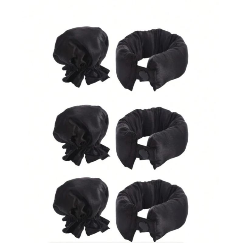 2/4/6Pcs Satin Heatless Curling Set Overnight Curl Blowout Rods Soft Hair Curlers To Sleep In Bun Bons Heatless Curls Bonnet Cap