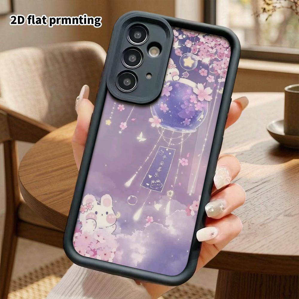 Phone Case: 2D Flat Samsung Galaxy A34 A35 M05 M06 S20 S22 S21 FE Plus 5G Tiered Protective Case, Purple-pink Night Sky, Christmas and Halloween Gift
