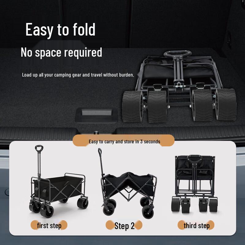 Foldable Outdoor Camping & Picnic Cart with Table