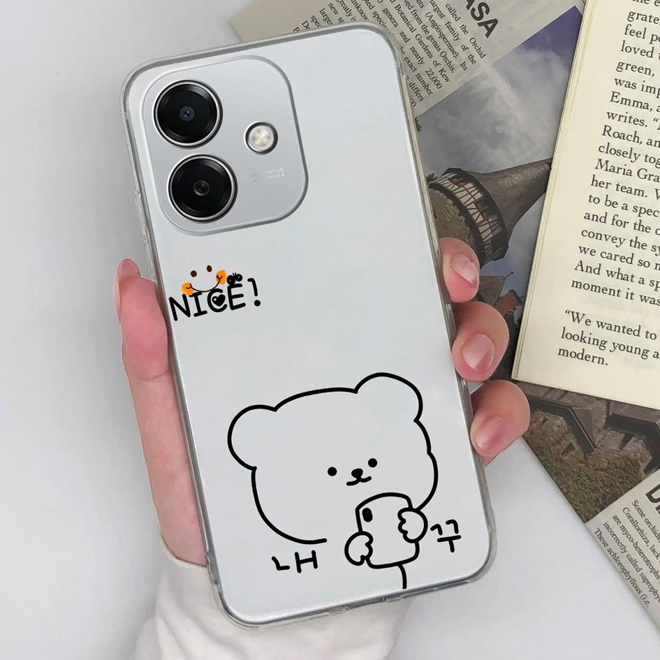 Do Oppo A3x K12x Realme Narzo N63 13 Pro Plus Pro+ Etui na telefon Cartoon Owl Cat Pattern Bumper Miękki silikon Ochrona aparatu Wysokiej jakości obudowa