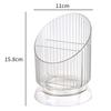 Makeup Brush Holder Organizer Plastic Transparent Round Makeup Brush Storage Holder Cup for Pen Pencil White Free Size