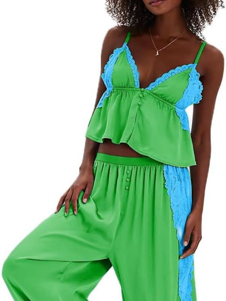 

European-American Lace Floral Lounge Set Small зелёный