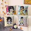 K-Kuroki T-Tomoko Pillow Case Office Sofa Dorm Chair Back Short Plush Double-Sided Printing Home Cushion Cover
