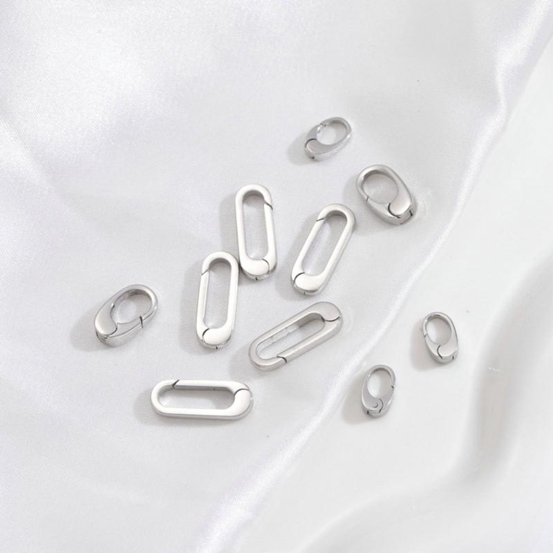 Set mit 9 eleganten ovalen Hummerklauenverschlüssen Edelstahl Schmuckverschlüsse Sichere Federringverschlüsse für Accessoires