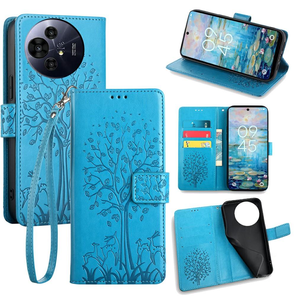 For TCL 50 Pro NxtPaper 5G/50 NxtPaper 5G Case PU Leather Wallet Phone Cover Tree Deer Imprinted