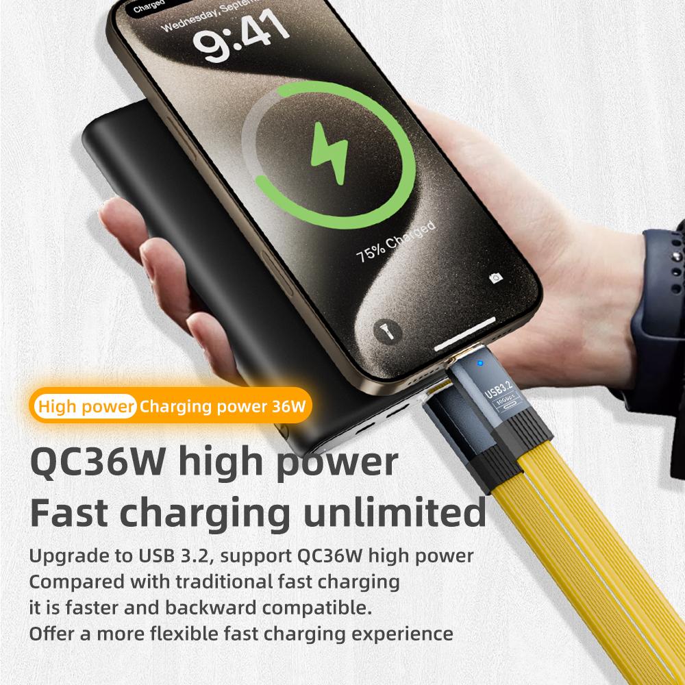 USB3.2 Soft Board Data Cable USB A toType-C 36W Fast Charging Cable 10Gbps Transmission Suitable for Mobile Phones and Computers