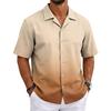 Men's Summer Basic Cuban Collar Shirt Short Sleeve Button Down Casual Lightweight Breathable Fabric Shirt for Everyday Wear